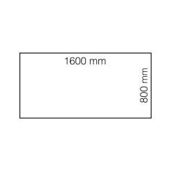 Neuvottelupöytä QBUS 1600x800 mm, 4-jalkainen jalusta, valkoinen jalusta, musta