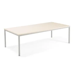 Neuvottelupöytä QBUS 2400x1200 mm, 4 suoraa jalkaa, hopeanharmaa, koivu