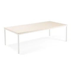 Neuvottelupöytä QBUS 2400x1200 mm, 4 suoraa jalkaa, valkoinen, koivu