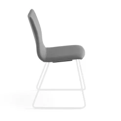 Neuvottelutuoli OTTAWA Metallinen jalusta, harmaa kangas, valkoinen