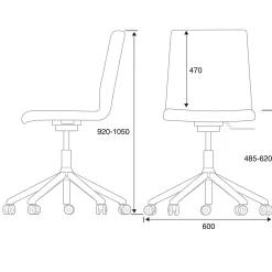 Neuvottelutuoli PERRY Ergonominen istuin, pyörällinen, kangas, ruskea