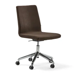 Neuvottelutuoli PERRY Ergonominen istuin, pyörällinen, kangas, ruskea