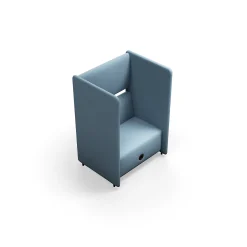 Nojatuoli CLEAR SOUND Integroitu USB-portti, 1,5-istuttava, kangas Focus Melange, taivaansininen