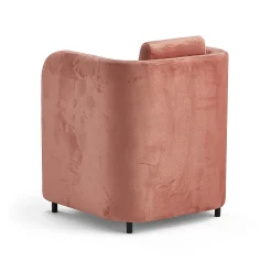Nojatuoli COMFY Jalat, samettikangas, lohenpunainen
