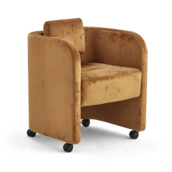 Nojatuoli COMFY Pyörät, samettikangas, kulta