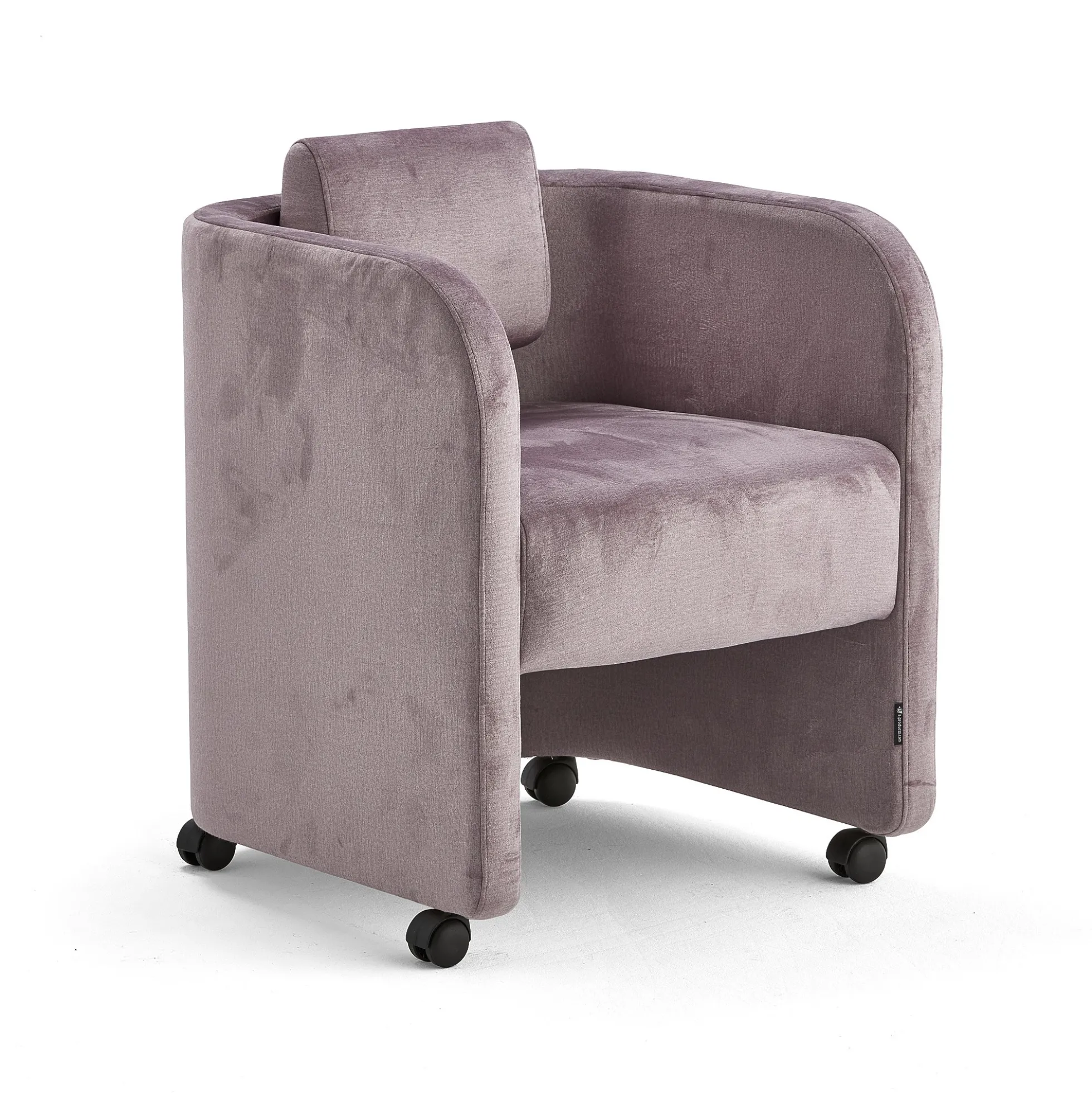 Nojatuoli COMFY Pyörät, samettikangas, vaalea lila