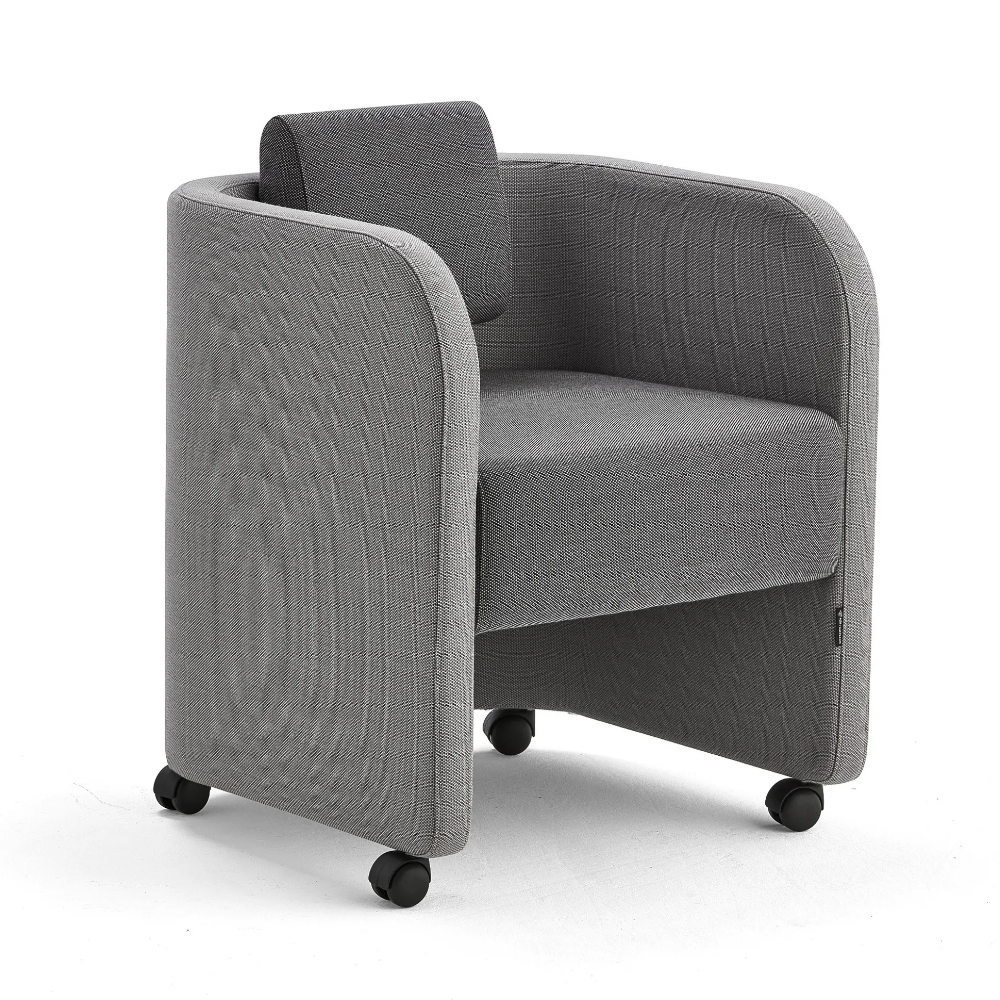 Nojatuoli COMFY Pyörät, villakangas, vaaleanharmaa/tummanharmaa