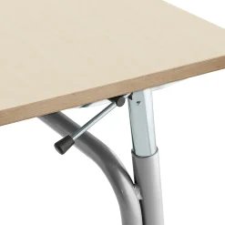 Oppilaspöytä ADJUST Korkeussäädettävä, 700x600 mm, korkeapainelaminaatti HPL, koivu, hopeanharmaa