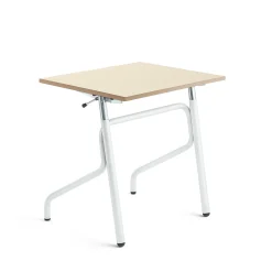 Oppilaspöytä ADJUST Korkeussäädettävä, 700x600 mm, korkeapainelaminaatti HPL, koivu, valkoinen