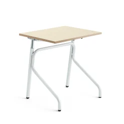 Oppilaspöytä ADJUST Korkeussäädettävä, 700x600 mm, korkeapainelaminaatti HPL, koivu, valkoinen