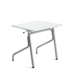 Oppilaspöytä ADJUST Korkeussäädettävä, 700x600 mm, korkeapainelaminaatti HPL, valkoinen, hopeanharmaa