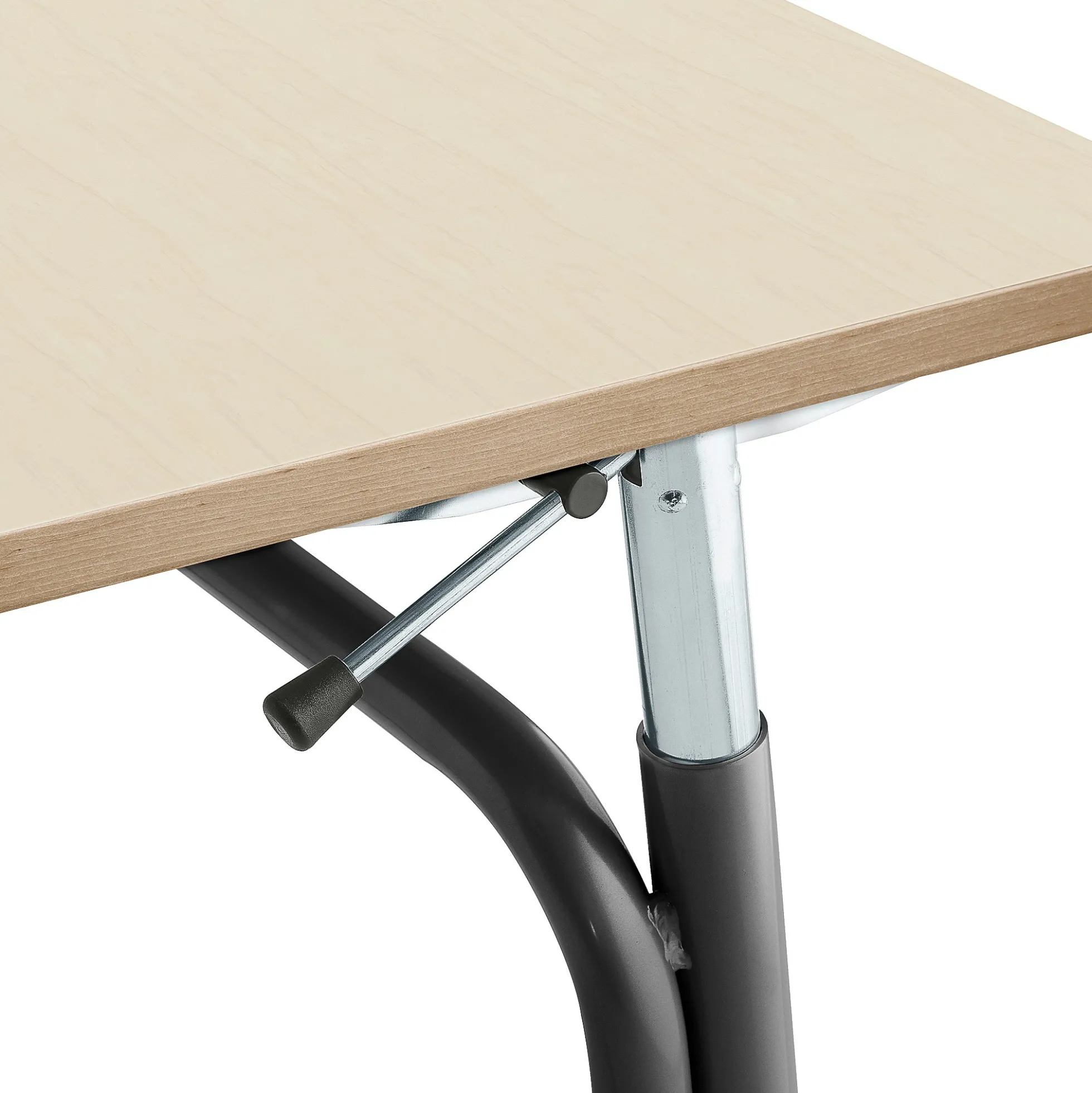 Oppilaspöytä ADJUST Korkeussäädettävä, 700x600 mm, korkeapainelaminaatti HPL, koivu, antrasiitinharmaa