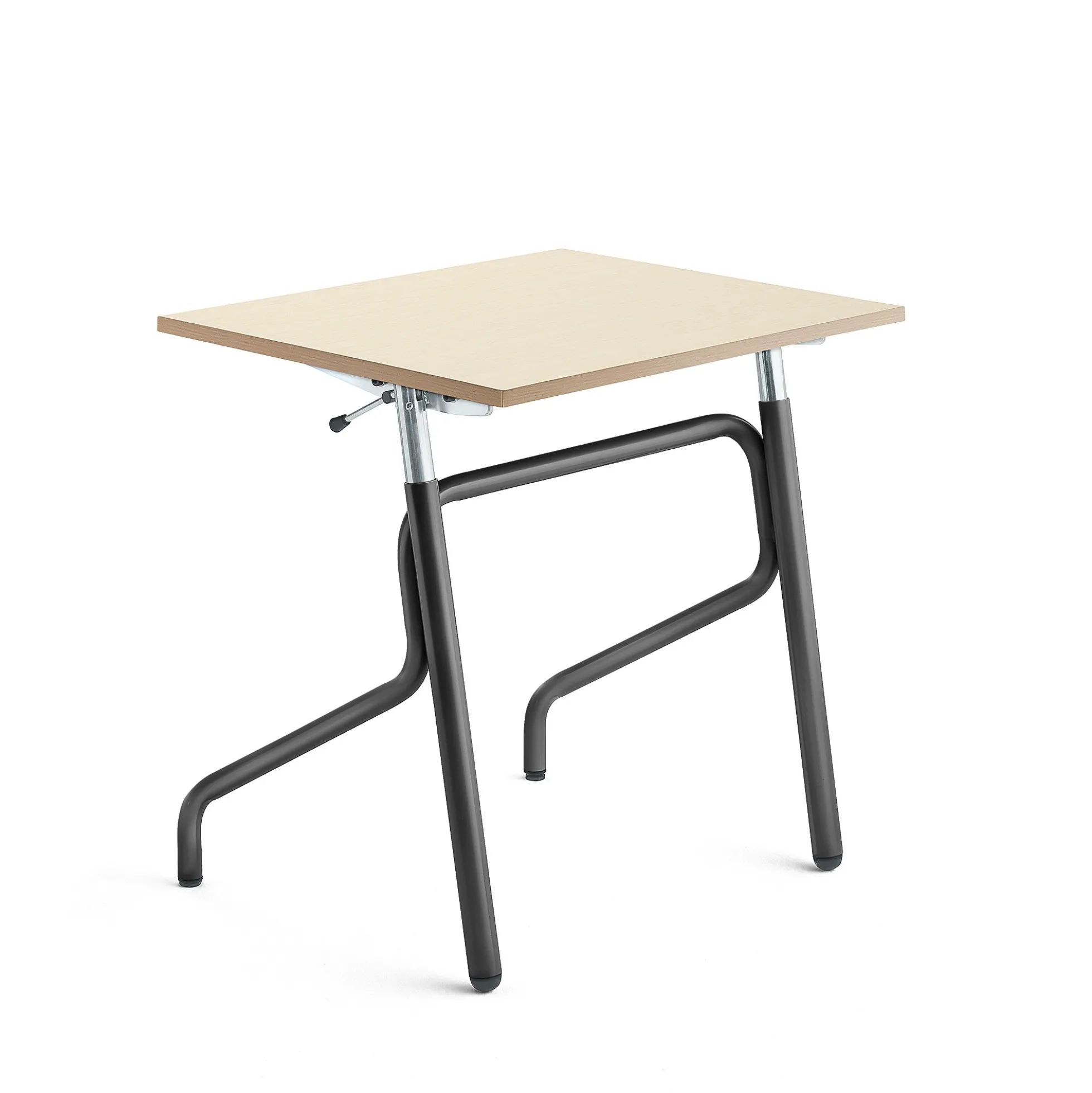 Oppilaspöytä ADJUST Korkeussäädettävä, 700x600 mm, korkeapainelaminaatti HPL, koivu, antrasiitinharmaa