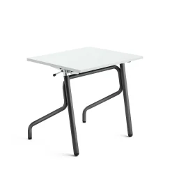 Oppilaspöytä ADJUST Korkeussäädettävä, 700x600 mm, korkeapainelaminaatti HPL, valkoinen, antrasiitinharmaa