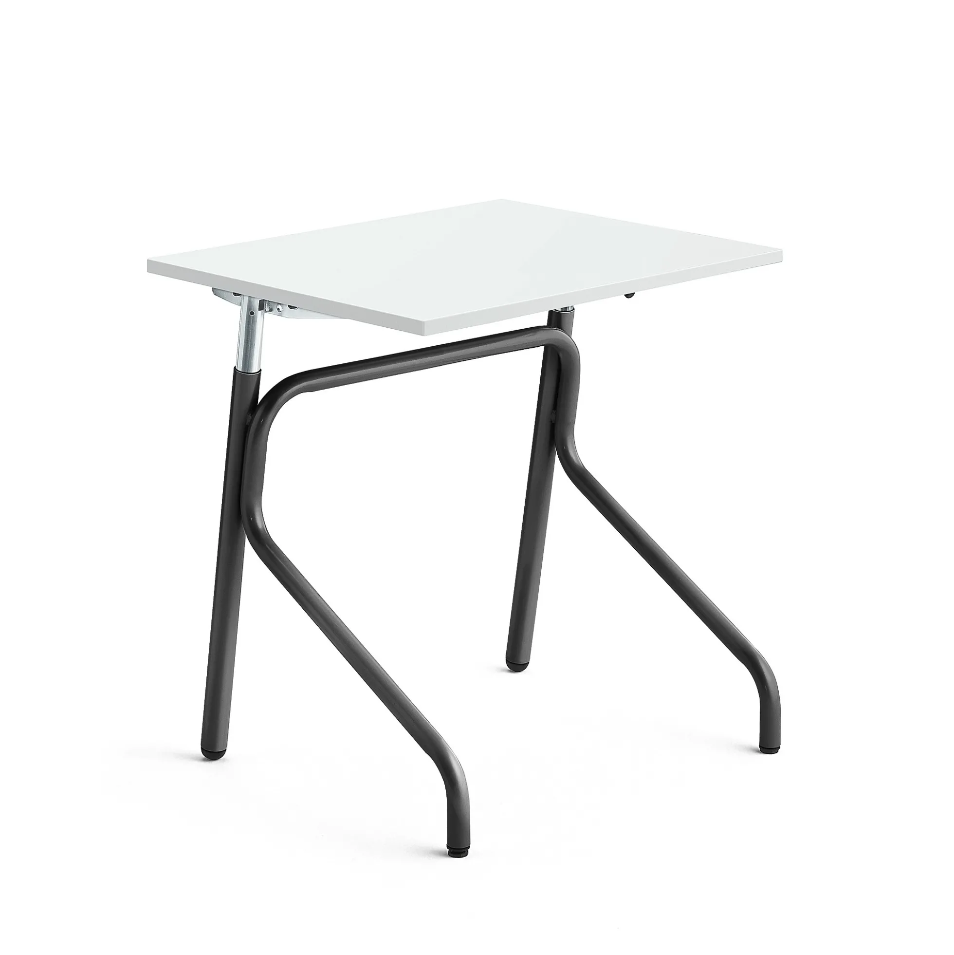 Oppilaspöytä ADJUST Korkeussäädettävä, 700x600 mm, ääntä vaimentava korkeapainelaminaatti HPL, valkoinen, antrasiitinharmaa