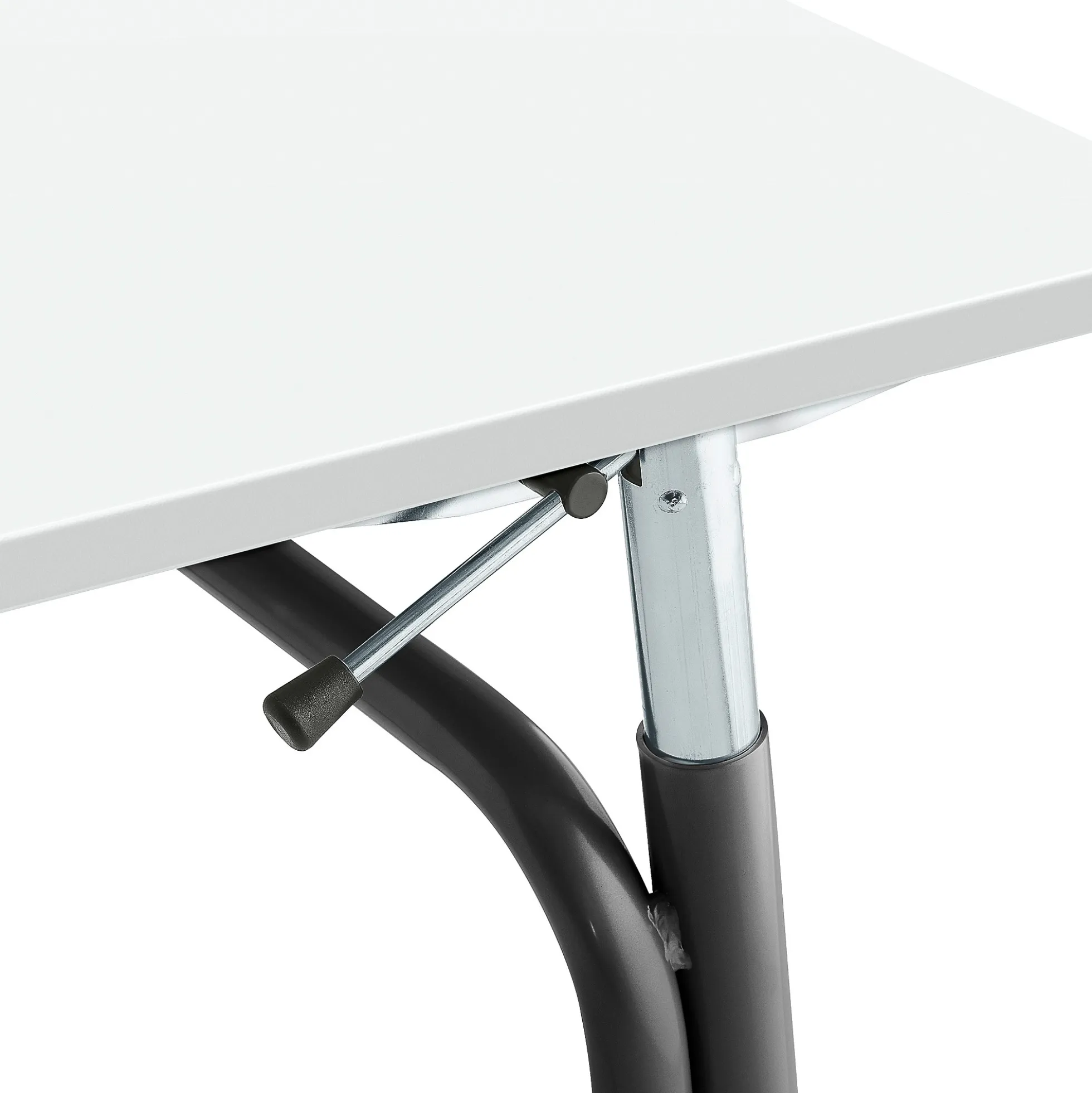 Oppilaspöytä ADJUST Korkeussäädettävä, 700x600 mm, ääntä vaimentava korkeapainelaminaatti HPL, valkoinen, antrasiitinharmaa