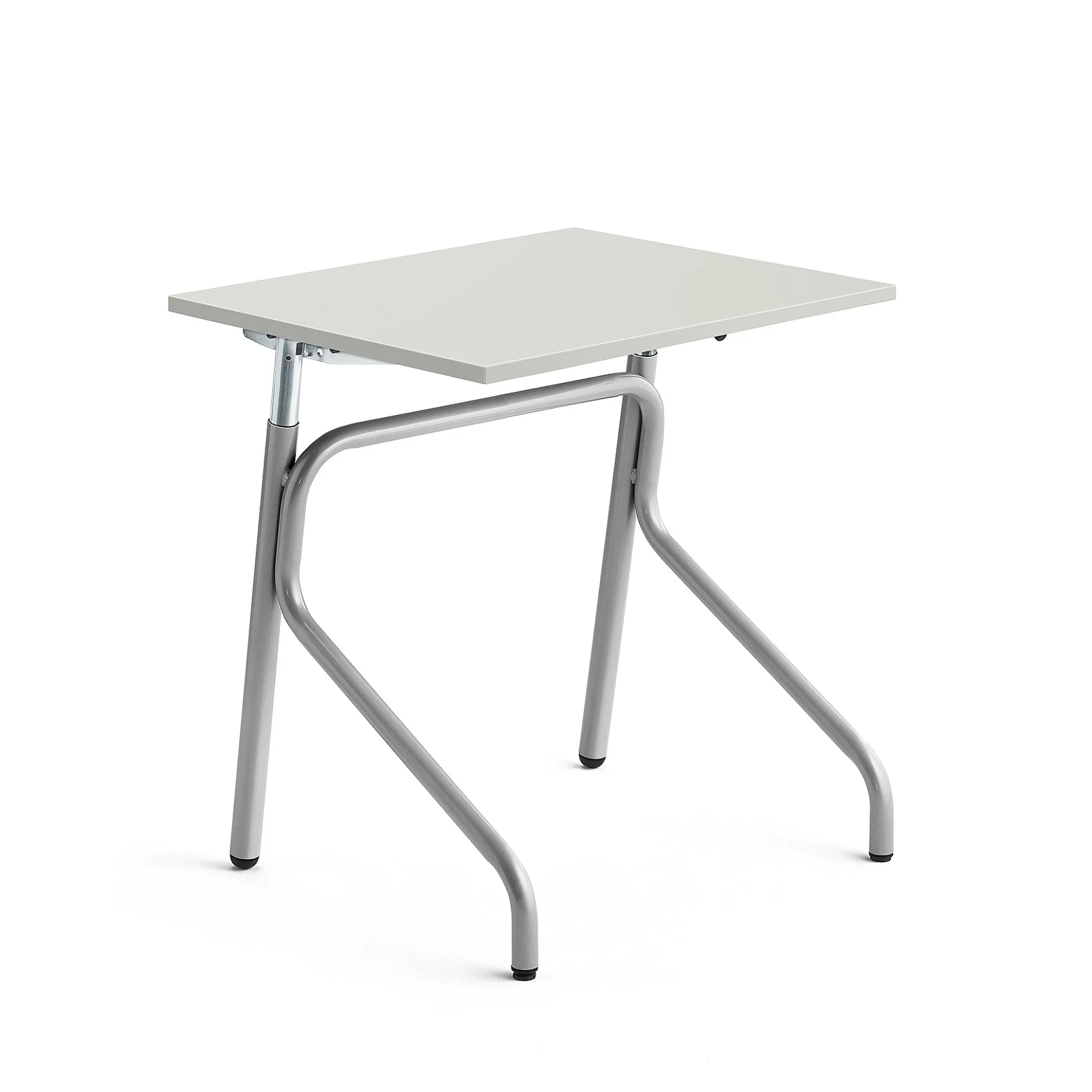 Oppilaspöytä ADJUST Korkeussäädettävä, 700x600 mm, ääntä vaimentava korkeapainelaminaatti HPL, harmaa, hopeanharmaa