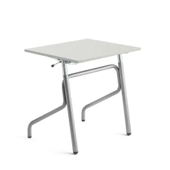 Oppilaspöytä ADJUST Korkeussäädettävä, 700x600 mm, ääntä vaimentava korkeapainelaminaatti HPL, harmaa, hopeanharmaa