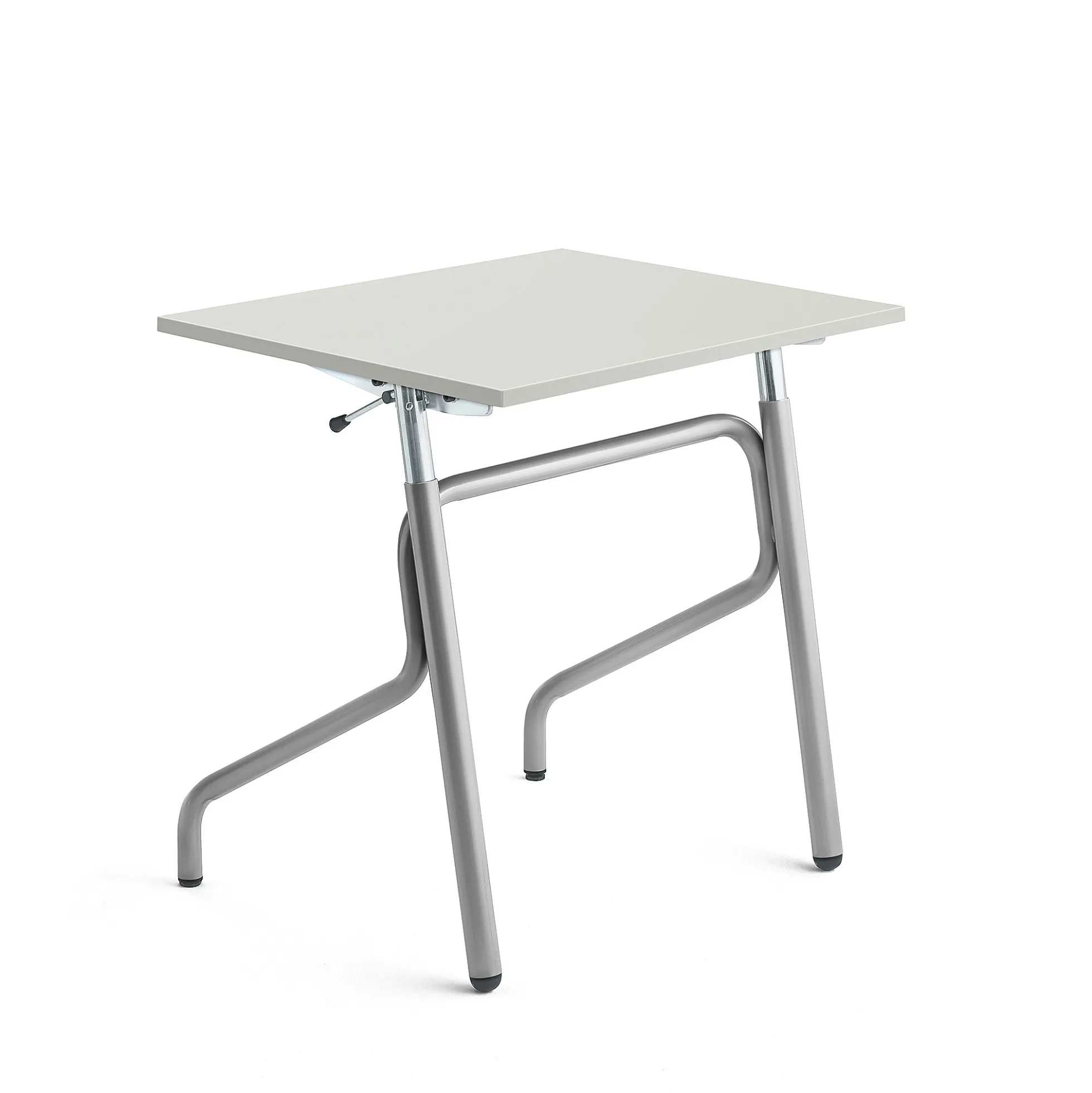 Oppilaspöytä ADJUST Korkeussäädettävä, 700x600 mm, ääntä vaimentava korkeapainelaminaatti HPL, harmaa, hopeanharmaa