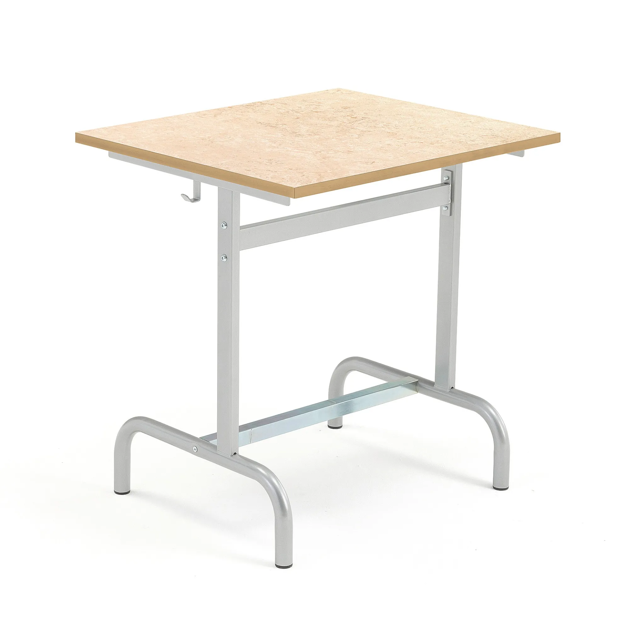 Oppilaspöytä 180 Hopeanharmaa, beige linoleumi