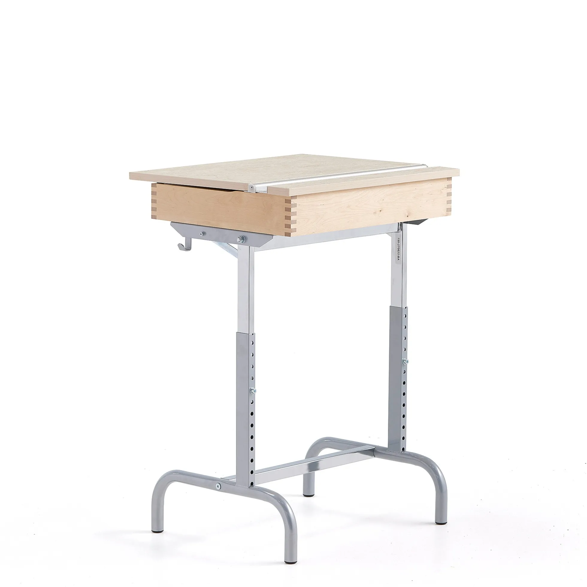 Oppilaspöytä 188 Hopeanharmaa, beige linoleumi