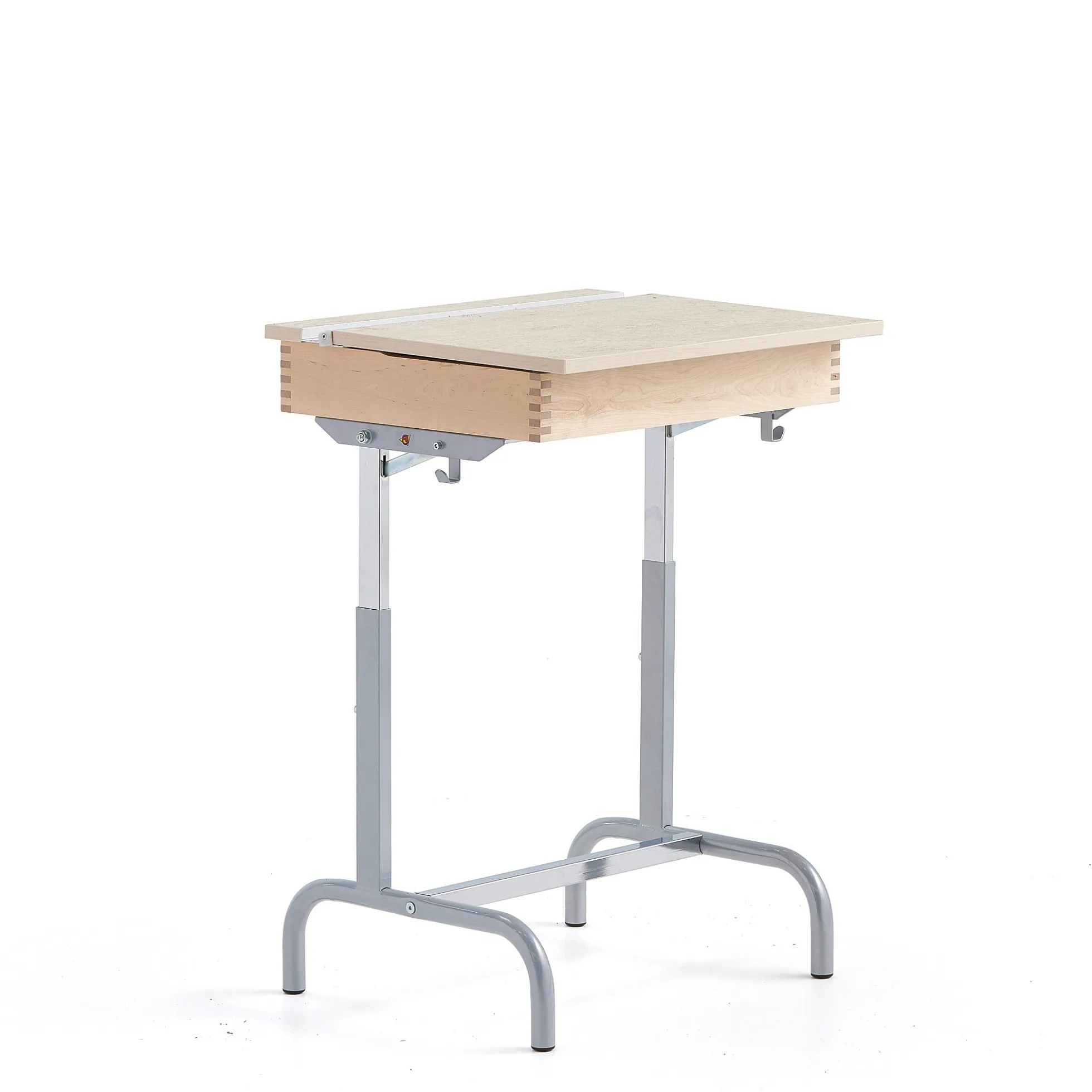 Oppilaspöytä 188 Hopeanharmaa, beige linoleumi