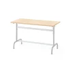 Oppilaspöytä 184 Hopeanharmaa, beige linoleumi