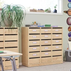Oppilassäilytin CASPER 18 laatikkoa, sokkeli, koivu