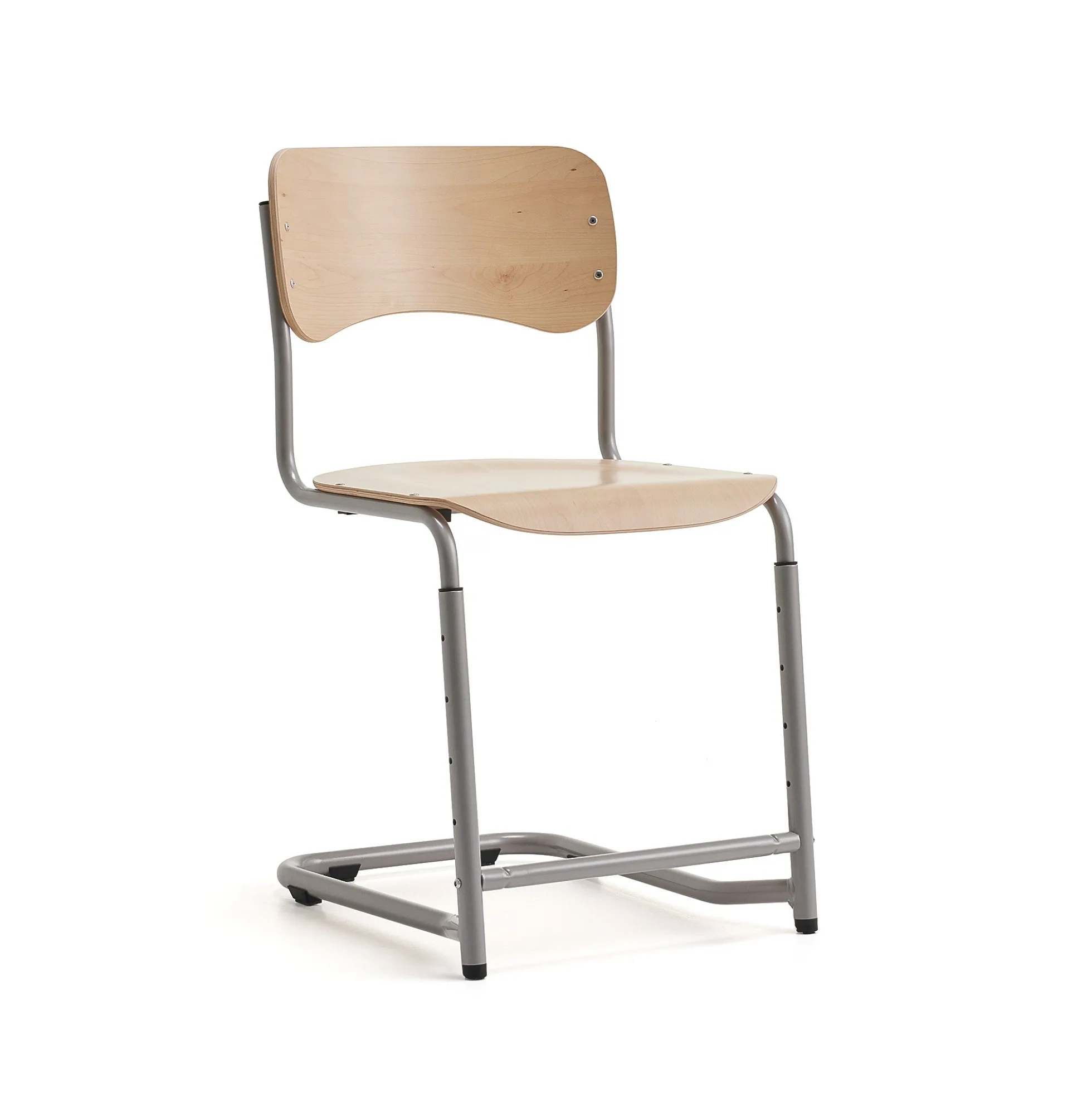Oppilastuoli ELEVATE Säädettävä korkeus 460–640 mm, hopea/koivu