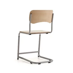 Oppilastuoli ELEVATE Säädettävä korkeus 460–640 mm, hopea/koivu