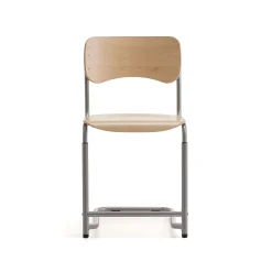 Oppilastuoli ELEVATE Säädettävä korkeus 460–640 mm, hopea/koivu