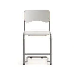 Oppilastuoli ELEVATE Säädettävä korkeus 460–640 mm, hopea/valkoinen