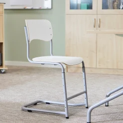 Oppilastuoli ELEVATE Säädettävä korkeus 460–640 mm, hopea/valkoinen