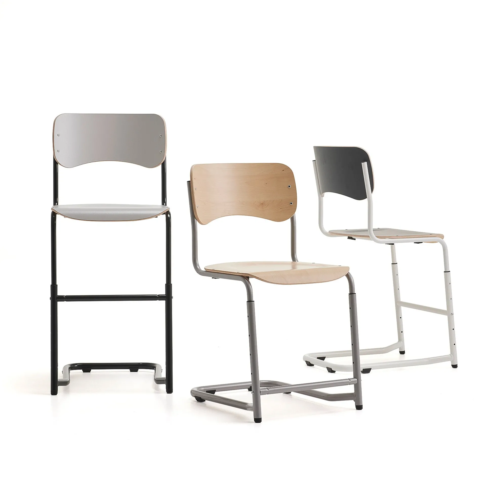 Oppilastuoli ELEVATE Säädettävä korkeus 460–640 mm, valkoinen/harmaa