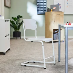 Oppilastuoli ELEVATE Säädettävä korkeus 460–640 mm, valkoinen/harmaa