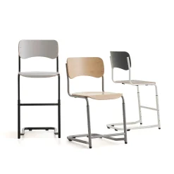 Oppilastuoli ELEVATE Säädettävä korkeus 460–640 mm, valkoinen/koivu