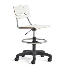 Oppilastuoli LEGERE Korkeussäädettävä, pieni istuin, pyörällinen, korkeus: 530-720 mm, valkoinen
