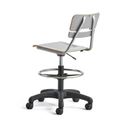 Oppilastuoli LEGERE korkeussäädettävä Pieni istuin, pyörällinen, korkeus:530-720 mm, harmaa