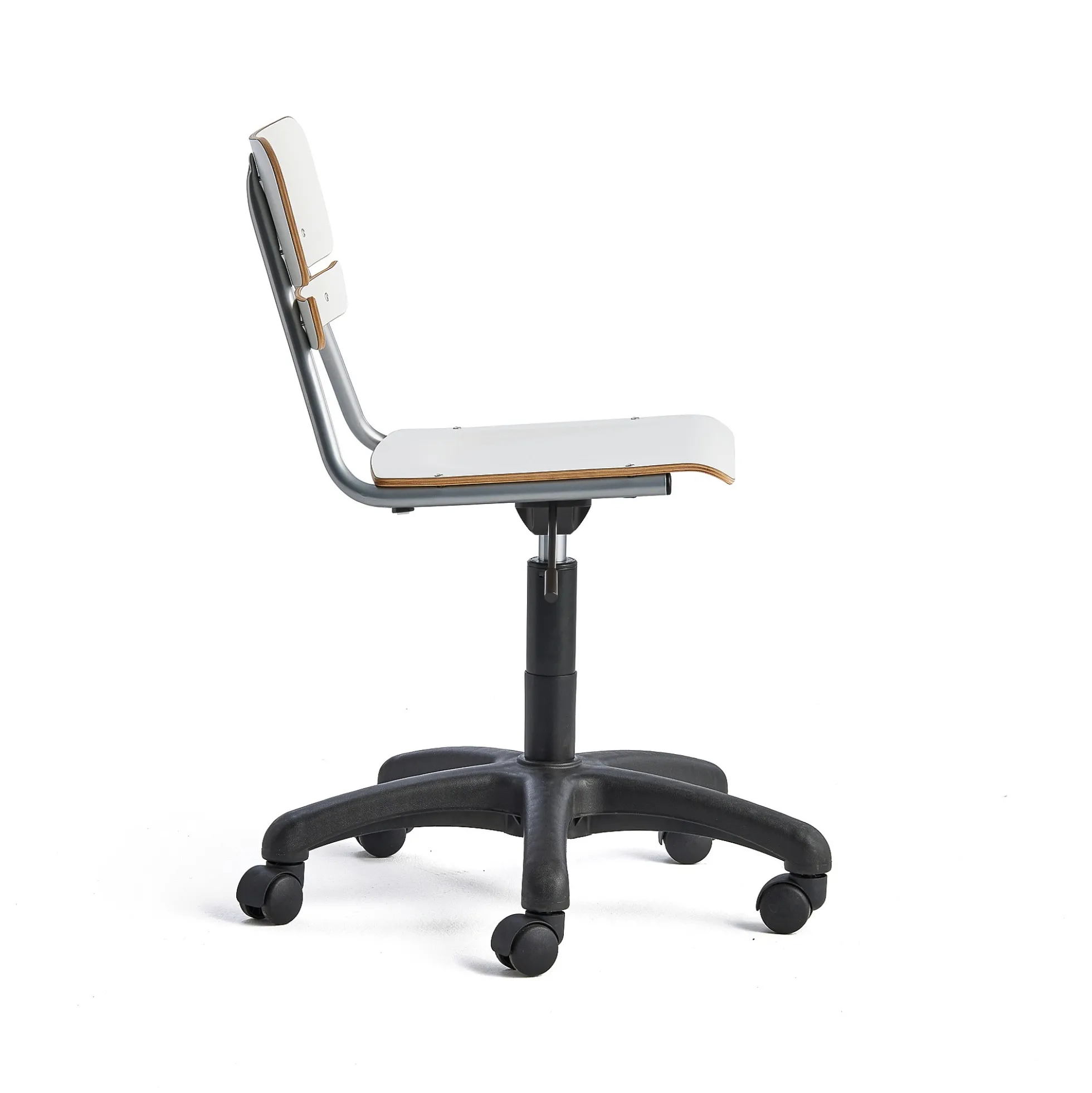 Oppilastuoli LEGERE Korkeussäädettävä, pieni istuin, pyörällinen, korkeus: 430-550 mm, valkoinen