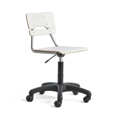 Oppilastuoli LEGERE Korkeussäädettävä, pieni istuin, pyörällinen, korkeus: 430-550 mm, valkoinen