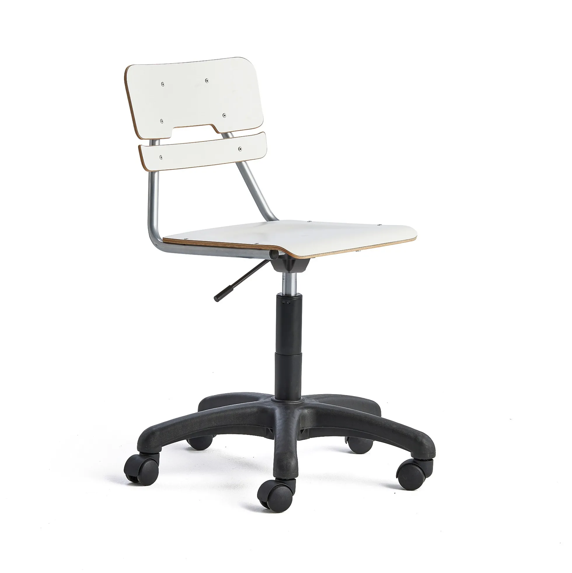 Oppilastuoli LEGERE Korkeussäädettävä, pieni istuin, pyörällinen, korkeus: 430-550 mm, valkoinen