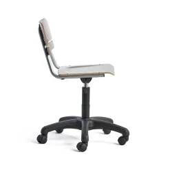 Oppilastuoli LEGERE korkeussäädettävä Pieni istuin, pyörällinen, korkeus:430-550 mm, harmaa