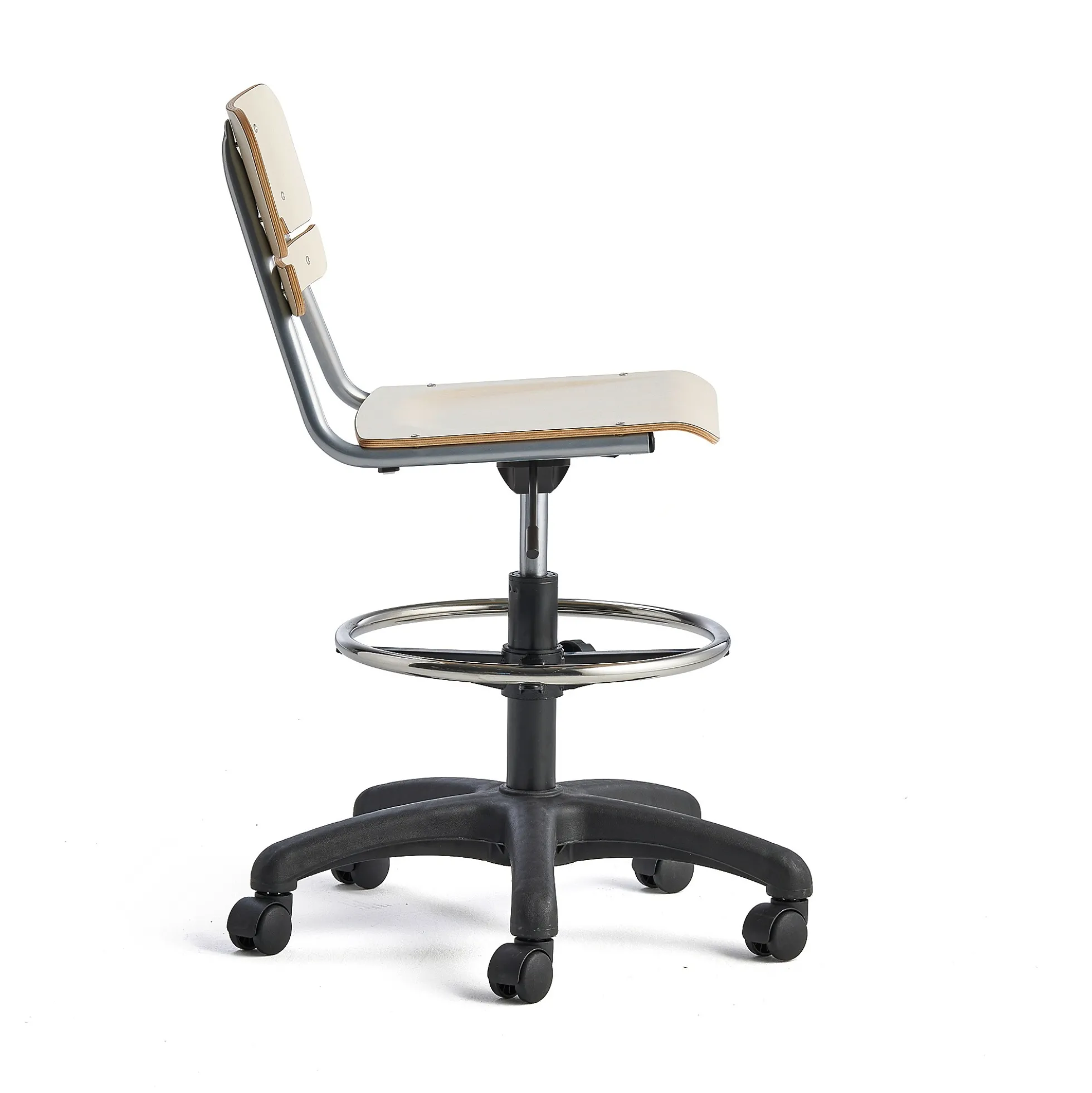 Oppilastuoli LEGERE Korkeussäädettävä, pieni istuin, pyörällinen, korkeus: 530-720 mm, koivu