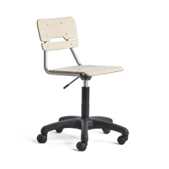 Oppilastuoli LEGERE Korkeussäädettävä, pieni istuin, pyörällinen, korkeus: 430-550 mm, koivu