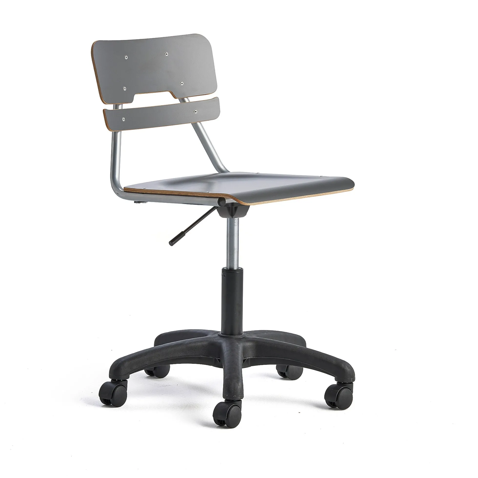 Oppilastuoli LEGERE Korkeussäädettävä, suuri istuin, pyörällinen, korkeus: 430-550 mm, antrasiitinharmaa