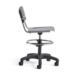 Oppilastuoli LEGERE Korkeussäädettävä, suuri istuin, pyörällinen, korkeus: 530-720 mm, antrasiitinharmaa