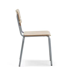 Oppilastuoli SCIENTIA Leveä istuin, korkeus: 460 mm, hopeanharmaa/saarni