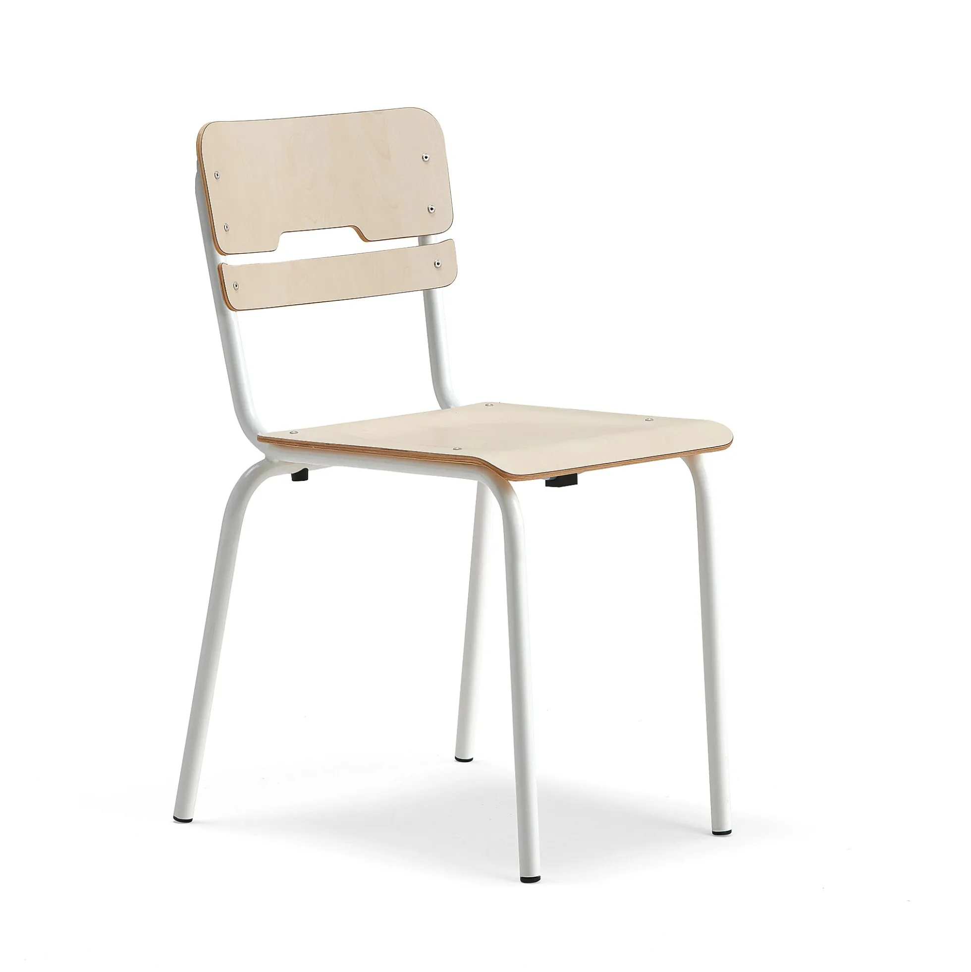 Oppilastuoli SCIENTIA Leveä istuin, korkeus: 460 mm, valkoinen/koivu