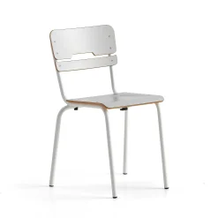 Oppilastuoli SCIENTIA Matala istuin, korkeus: 460 mm, valkoinen/harmaa