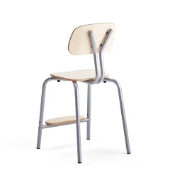 Oppilastuoli YNGVE Jalat, hopeanharmaa, koivu, korkeus: 520 mm